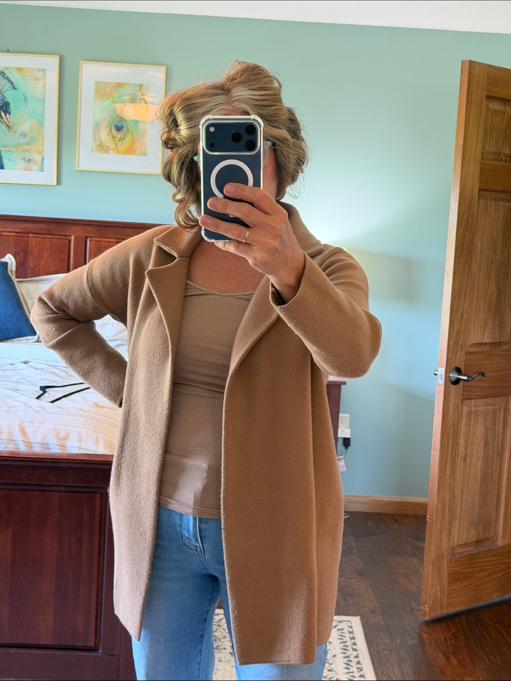 Petal & Pup Camel Tan Open-Front Trench Coat
